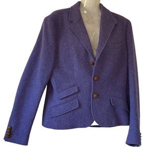 Polo by Ralph Lauren Alpaca Lambs Wool Blazer Lavender and Woven Leather Buttons